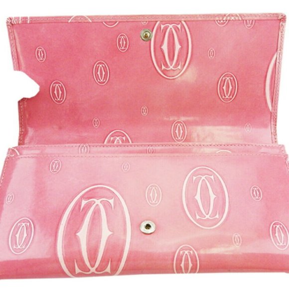 Cartier Purse Happy Birthday pink enamel leather Auth used L3277 - Picture 6 of 8